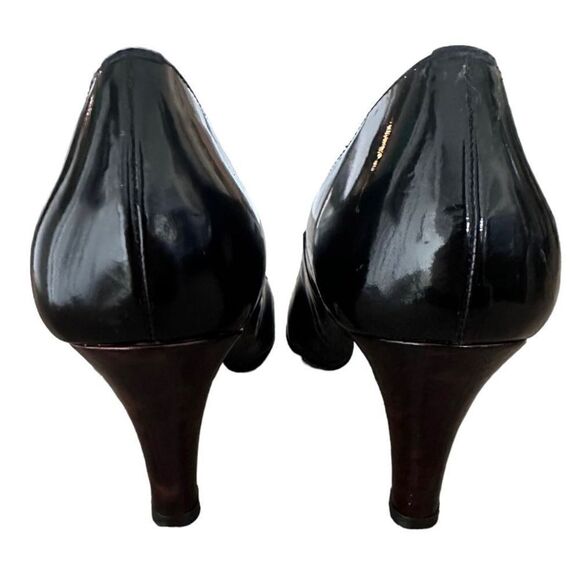 Anyi Lu Women’s Black Patent Leather Tortoise Shell Emily Pumps Size 7.5 - Picture 5 of 10